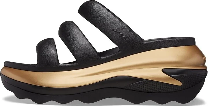 Crocs Mega Crush Triple Strap Sandal Sandals Black/Gold Metallic : Men's 8 - Women's 10 Medium, Synthetic - Image 6