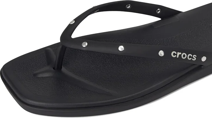 Crocs Miami Flip Flops Women's Sandals Black Studs : 6 M, Synthetic - Image 7