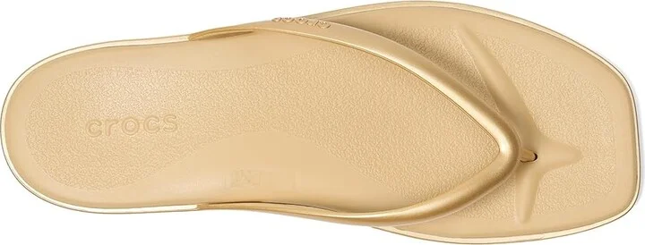 Crocs Miami Flip Flops Women's Sandals Metallic Gold : 10 M, Synthetic - Image 2