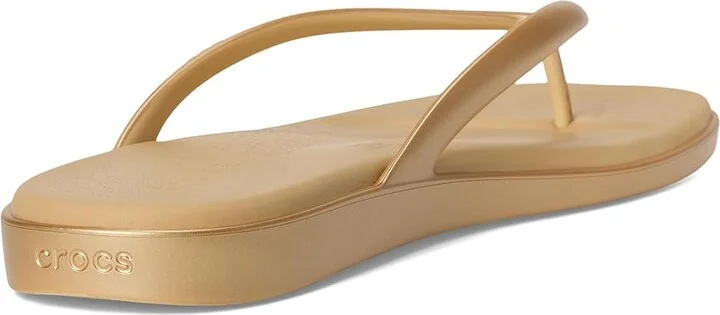 Crocs Miami Flip Flops Women's Sandals Metallic Gold : 10 M, Synthetic - Image 4