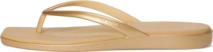 Crocs Miami Flip Flops Women's Sandals Metallic Gold : 10 M, Synthetic - Image 6