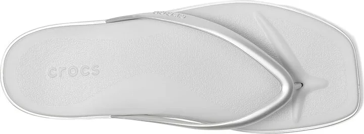 Crocs Miami Flip Flops Women's Sandals Silver : 8 M, Synthetic - Image 2