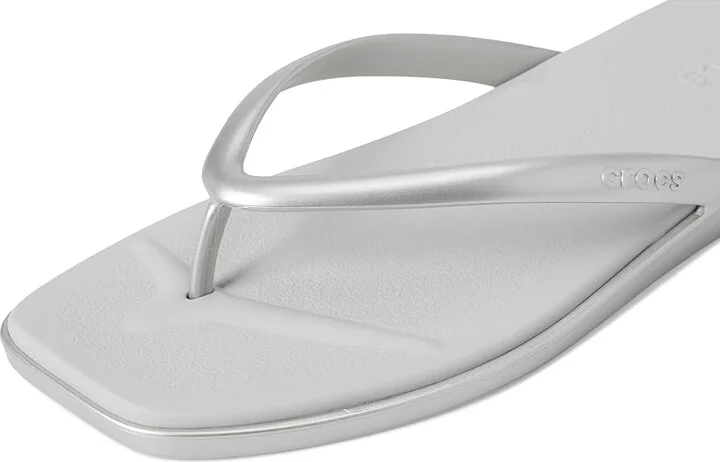 Crocs Miami Flip Flops Women's Sandals Silver : 8 M, Synthetic - Image 7