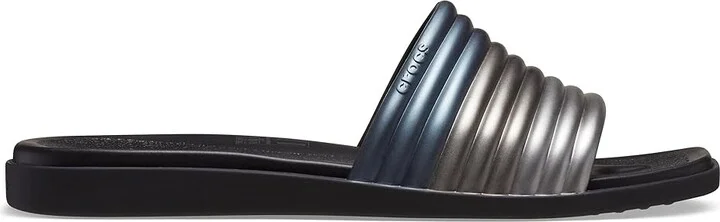Crocs Miami Slide Sandals Women's Sandals Metallic Black : 11 M, Rubber/Synthetic - Image 6