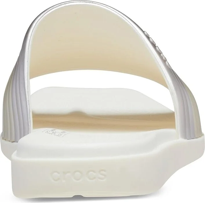 Crocs Miami Slide Sandals Women's Sandals Metallic Chalk : 7 M, Rubber/Synthetic - Image 4