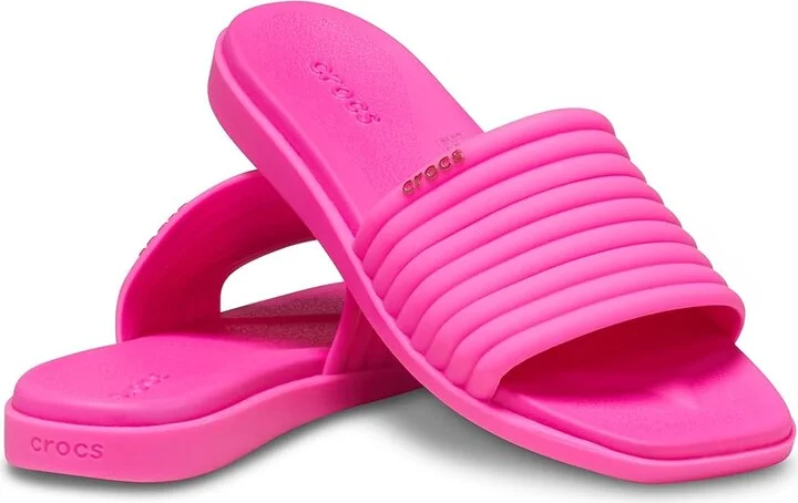Crocs Miami Slide Women's Sandals Pink Crush : 8 M, Synthetic