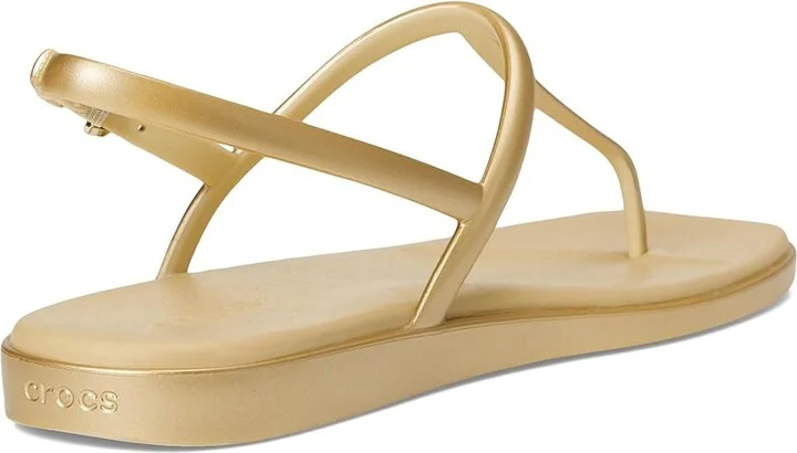 Crocs Miami Thong Sandal Women's Sandals Metallic Gold : 6 M, Synthetic - Image 4