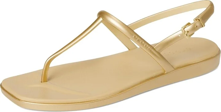 Crocs Miami Thong Sandal Women's Sandals Metallic Gold : 6 M, Synthetic - Image 5