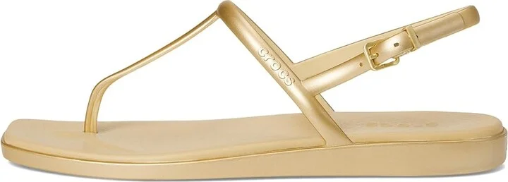 Crocs Miami Thong Sandal Women's Sandals Metallic Gold : 6 M, Synthetic - Image 6