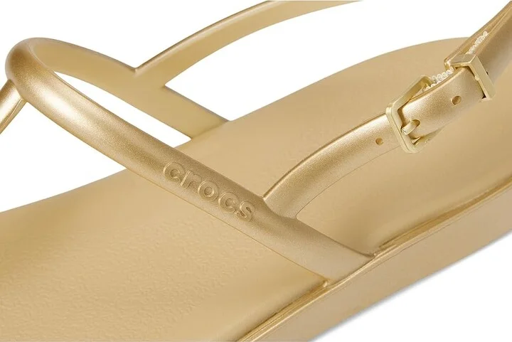 Crocs Miami Thong Sandal Women's Sandals Metallic Gold : 6 M, Synthetic - Image 7