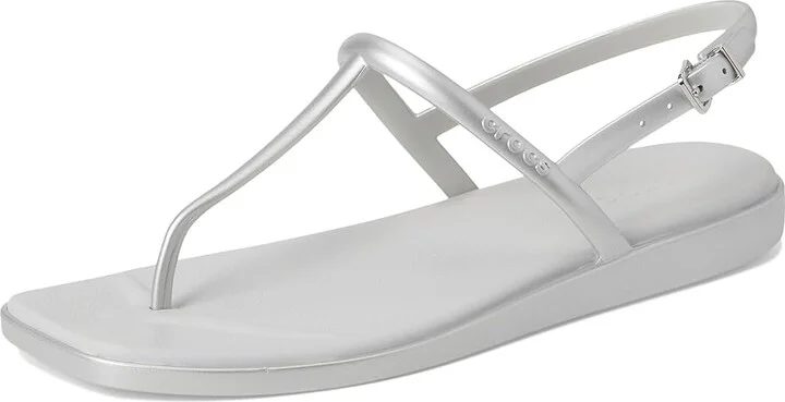Crocs Miami Thong Sandal Women's Sandals Silver : 8 M, Synthetic - Image 5