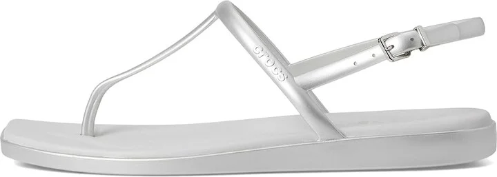Crocs Miami Thong Sandal Women's Sandals Silver : 8 M, Synthetic - Image 6