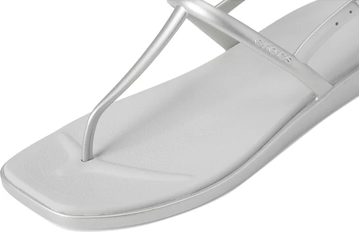Crocs Miami Thong Sandal Women's Sandals Silver : 8 M, Synthetic - Image 7