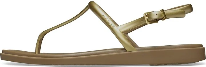 Crocs Miami Thong Sandals Women's Sandals Sepia Metallic : 9 M, Rubber/Synthetic - Image 5