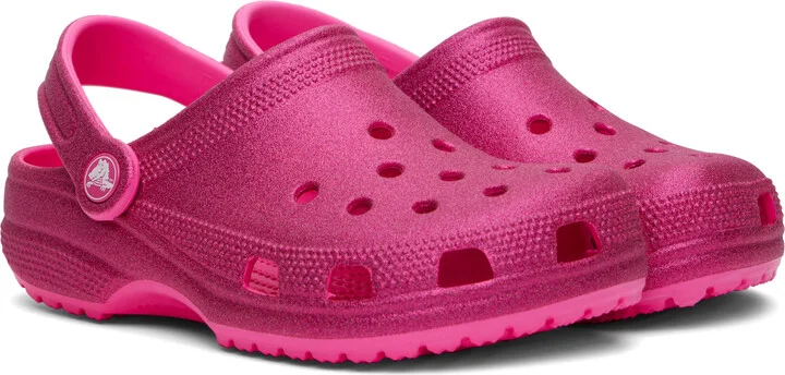 Crocs Pink Classic Glitter Clogs - Image 4