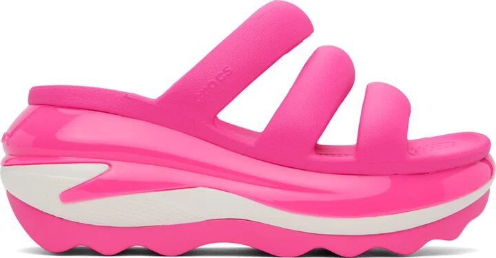 Crocs Pink Mega Crush Triple Strap Sandals
