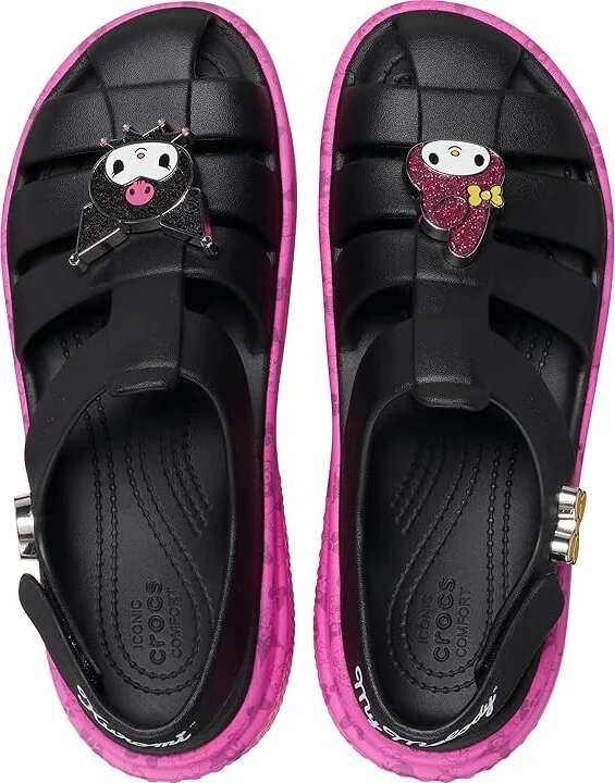 Crocs Sanrio My Melody / Kuromi Stomp Sandal Sandals Black/Pink : Men's 5 - Women's 7 Medium, Synthetic - Image 2