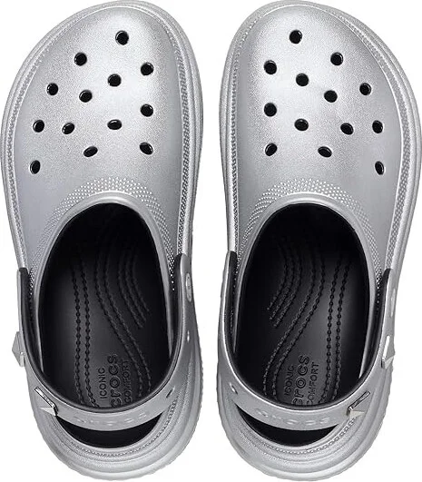Crocs Stomp Clogs Slippers Silver : Men's 5 - Women's 7 Medium, Rubber/Synthetic - Image 2