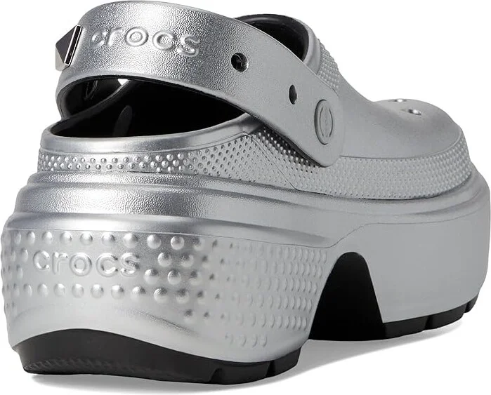 Crocs Stomp Clogs Slippers Silver : Men's 5 - Women's 7 Medium, Rubber/Synthetic - Image 4