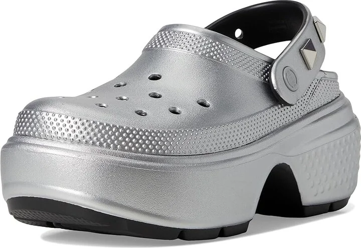 Crocs Stomp Clogs Slippers Silver : Men's 5 - Women's 7 Medium, Rubber/Synthetic - Image 5