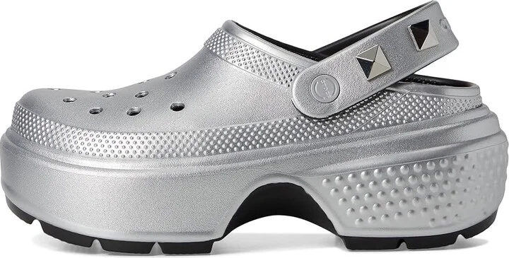 Crocs Stomp Clogs Slippers Silver : Men's 5 - Women's 7 Medium, Rubber/Synthetic - Image 6