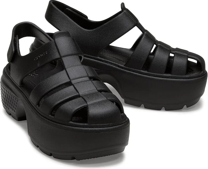 Crocs Stomp Fisherman Sandal Sandals Black : Men's 9 - Women's 11 Medium, Rubber