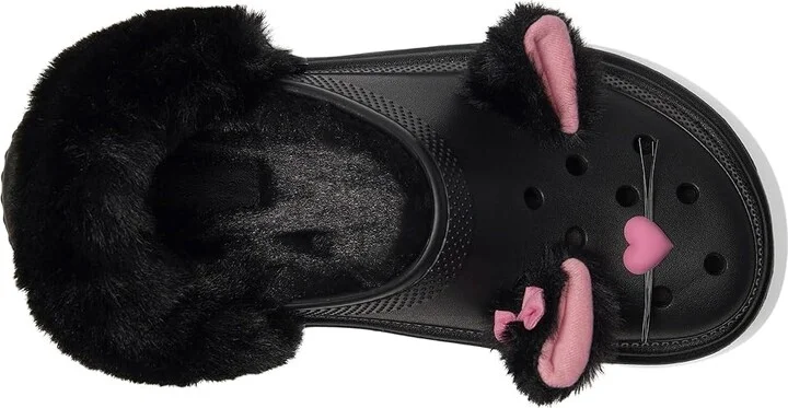 Crocs Stomp Lined Clogs Slippers Black Cat : Men's 6 - Women's 8 Medium, EVA/Faux Fur - Image 2