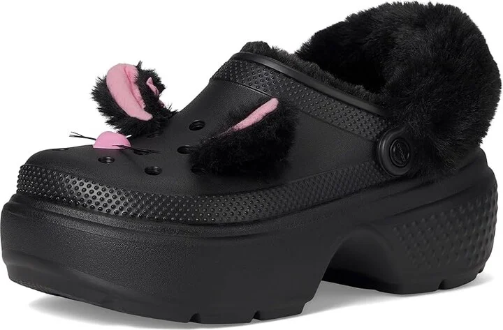 Crocs Stomp Lined Clogs Slippers Black Cat : Men's 6 - Women's 8 Medium, EVA/Faux Fur - Image 5