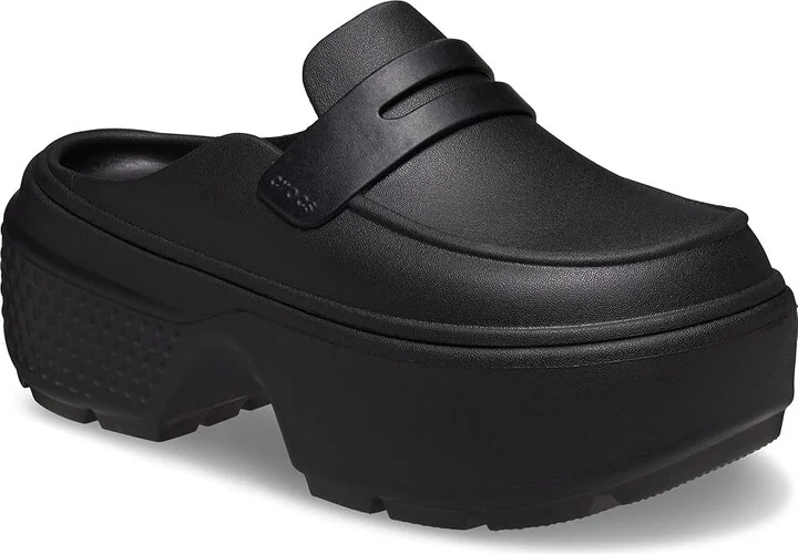 Crocs Stomp Loafers Flat Shoes Black/Black : Men's 6 - Women's 8 Medium, Rubber/Synthetic