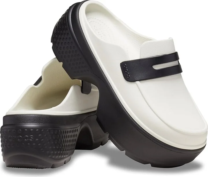 Crocs Stomp Loafers Flat Shoes Linen Black : Men's 6 - Women's 8 Medium, Rubber/Synthetic