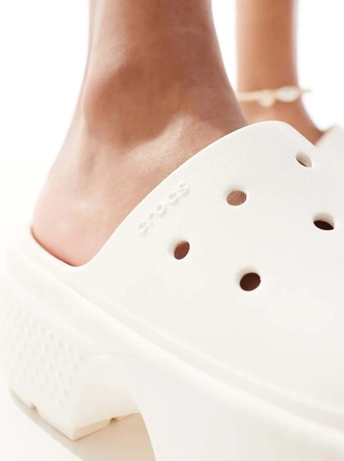 Crocs Stomp Slides In Chalk - Image 2