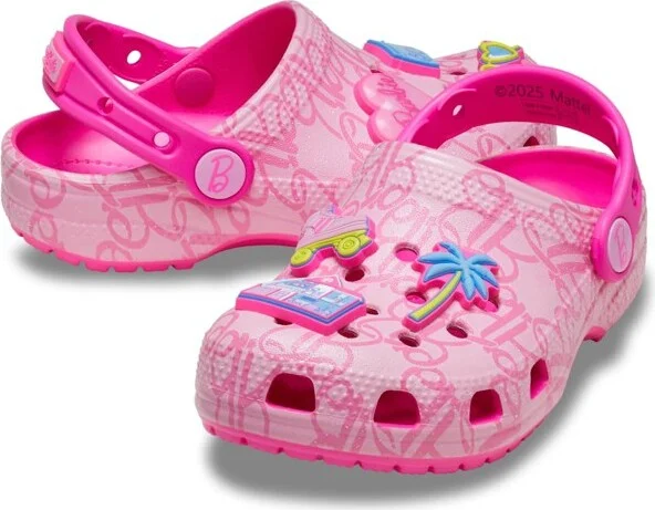 Crocs Toddler Mattel Pink Barbie Classic Clogs, Multi, C7 - Image 2