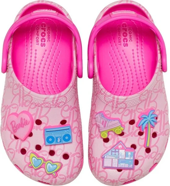 Crocs Toddler Mattel Pink Barbie Classic Clogs, Multi, C7