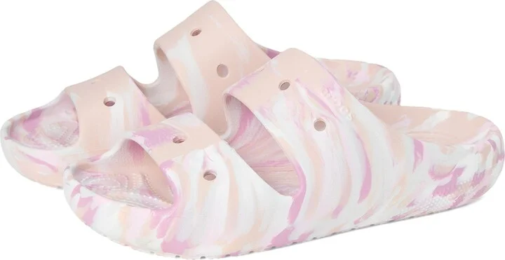 Crocs Unisex Classic Marbled Sandals Quartz/Multi Men's 7