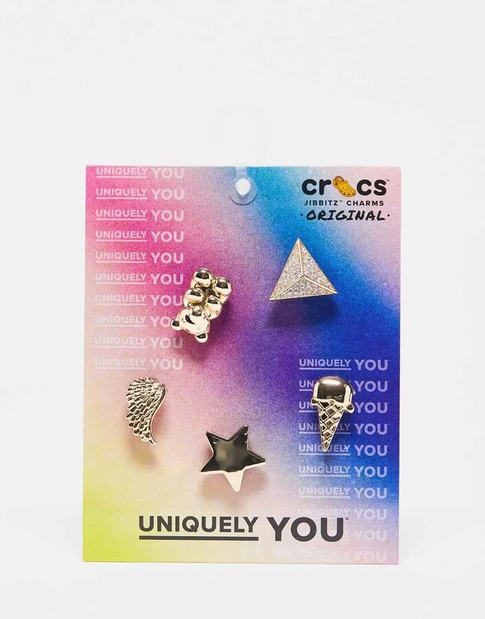 Crocs unisex jibbitz gold icons 5 pack - Image 2