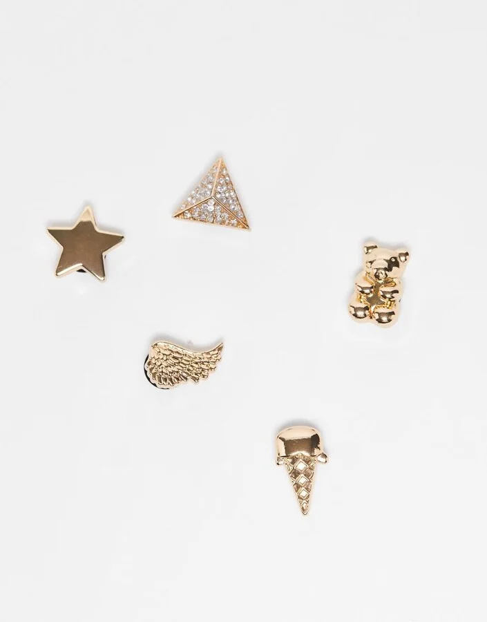 Crocs unisex jibbitz gold icons 5 pack - Image 3