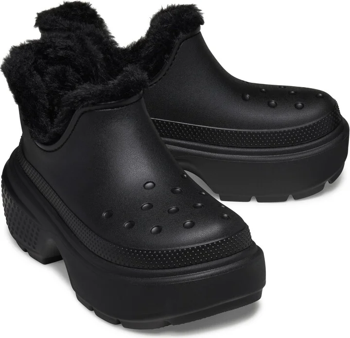Crocs Unisex Stomp Lined Shorty Boots Black/Black Mens 8
