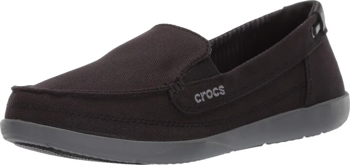 Crocs Walu Canvas Loafer Black/Slate Grey 4 M