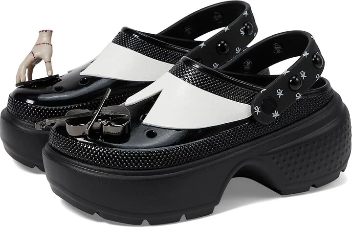 Crocs Wednesday Addams Stomp Clog Slippers Black : Men's 6 - Women's 8 Medium, EVA