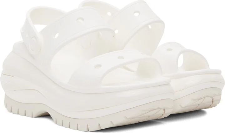 Crocs White Mega Crush Sandals - Image 4