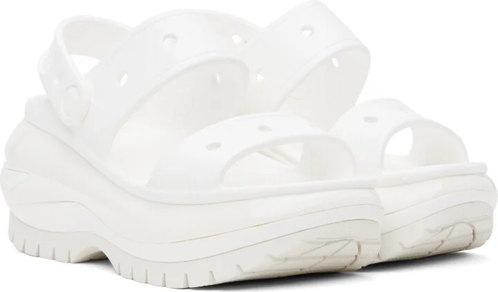 Crocs White Mega Crush Sandals - Image 4