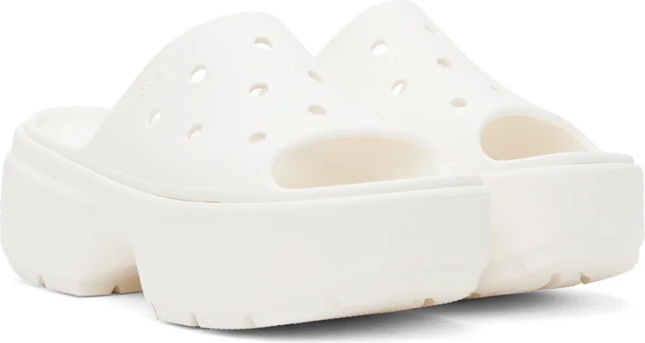 Crocs White Stomp Slides - Image 4