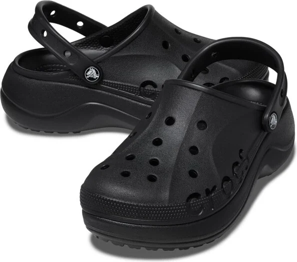 Crocs Women's Baya Clogs Platform Shoes, Black, W10 - Image 2