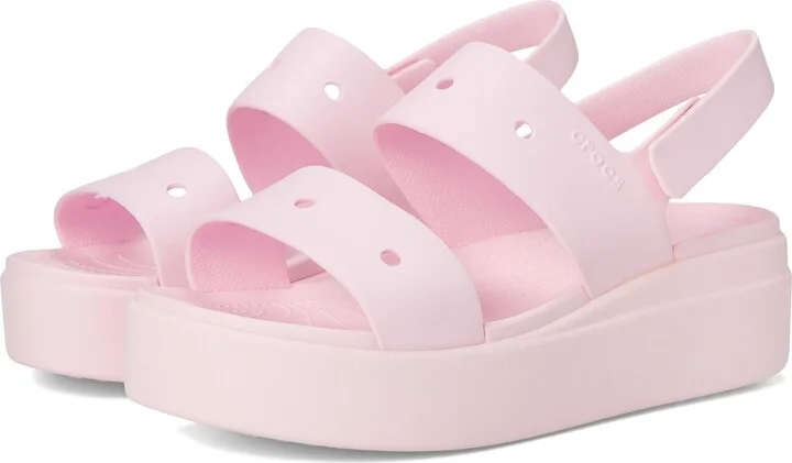 Crocs Women's Brooklyn 4U Low Wedges Pink Milk 5 Medium