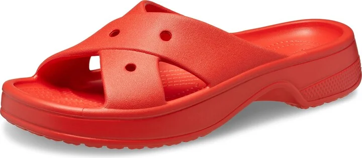 Crocs Women's Cross Strap Sandal with LiteRide Comfort Cherry Red 6 Medium