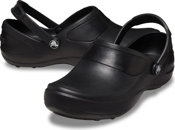 Crocs Women's Mercy Work Clogs Slip Resistant Work Shoes, Black/Black, W4 - Image 2