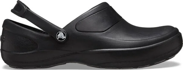 Crocs Women's Mercy Work Clogs Slip Resistant Work Shoes, Black/Black, W4