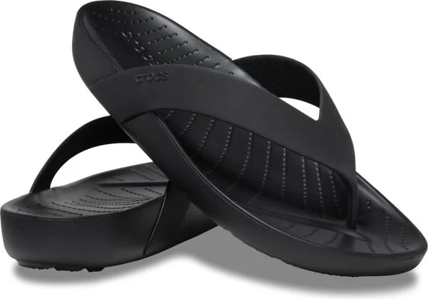 Crocs Women's Splash Flip Flops, Black, W10 - Image 2