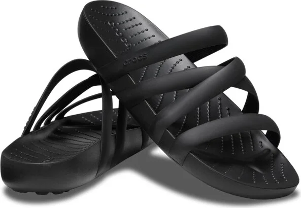 Crocs Women's Splash Strappy Sandals, Black, W9 - Image 2