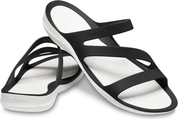 Crocs Women's Swiftwater Sandals, Black/White, W4 - Image 2
